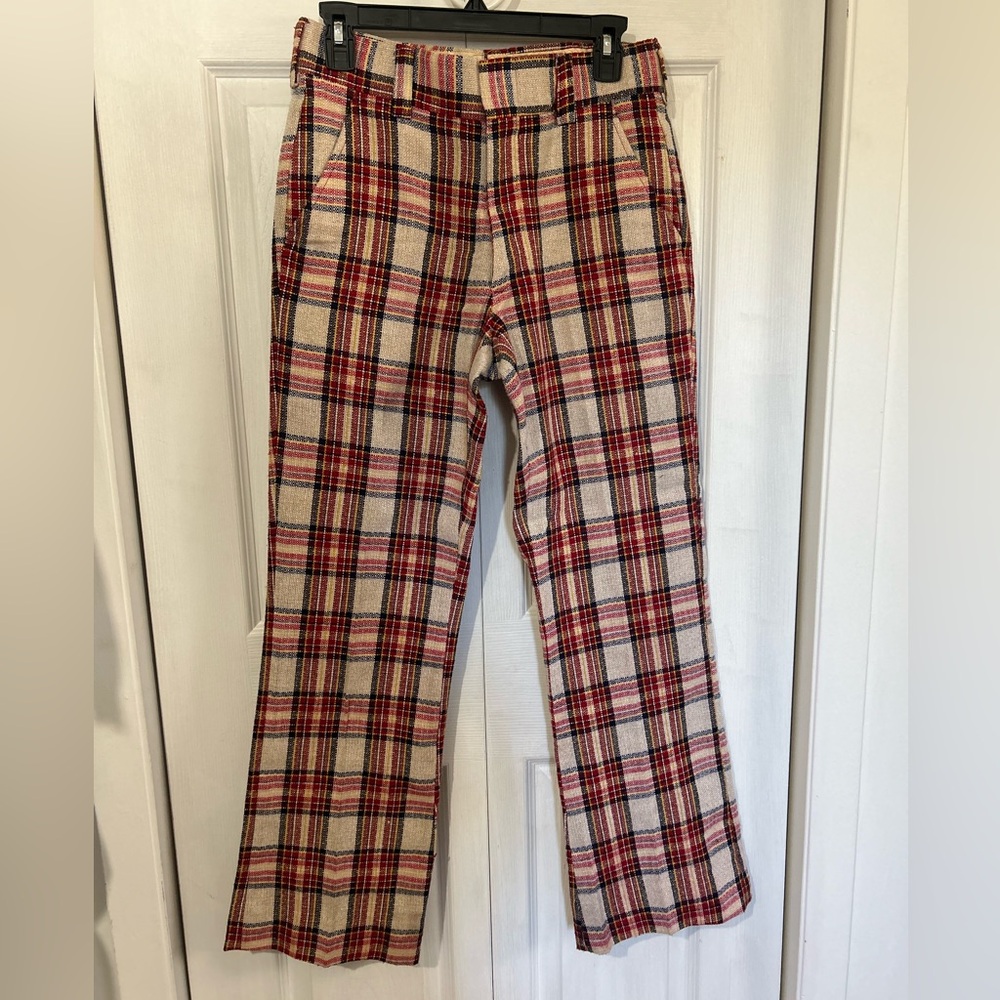 Plaid Retro 1970s Pants size waist 29/30